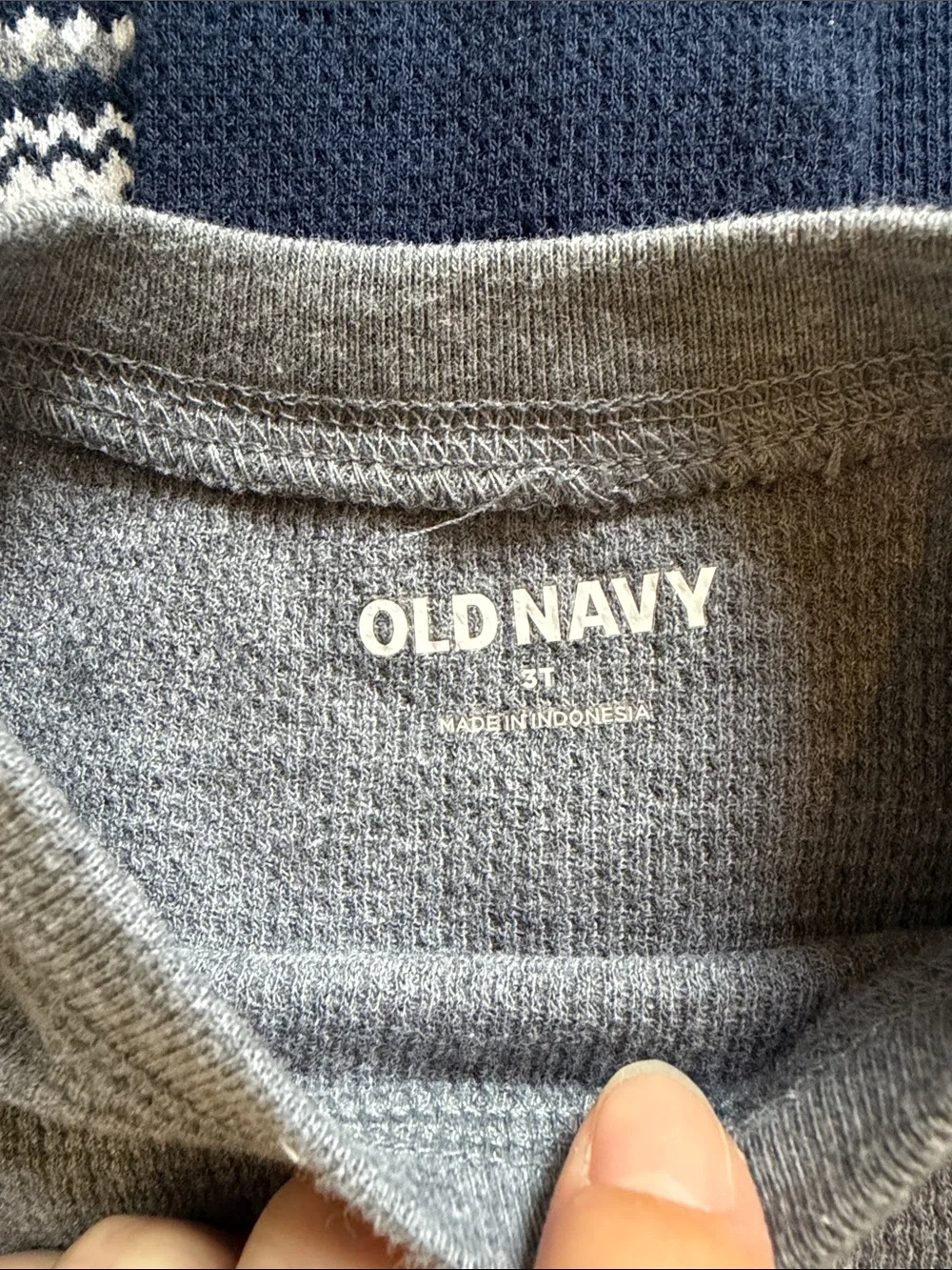Old Navy Toddler Waffle Knit Long-Sleeve Tops - Navy & Gray Set